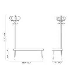 COAT RACK BENCH PANTS APPENDIX WITH STRUCTURE. IN BLACK LACQUERED ...